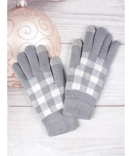 Plaid Fashion Knitted Gloves