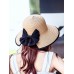 Wide Brim V-Back Summer Hat W/ Ribbon Bow 