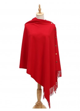 Cashmere Feeling Shawl w/ Openable Button Details