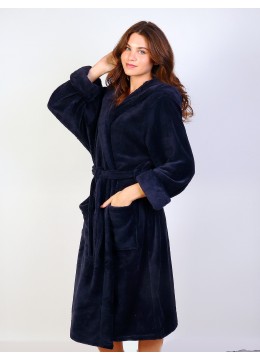 Unisex Solid Color Flannel House Robe W/ Pockets