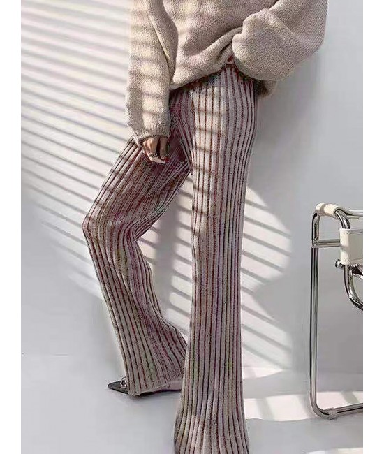 Cashmere Blend Solid Color Knitted Yarn Stretchy Pants Cashmere Blend Solid Color Knitted Yarn Stretchy Pants