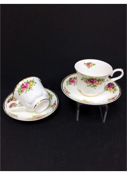 Country Roses 2 Cups & 2 Saucers With Gift Box
