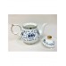 Fine Porcelain Blue Rose Tea Pot With Gift Box