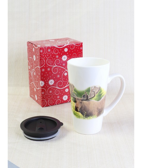 "Moose" Mug W/ Lid With Gift Box