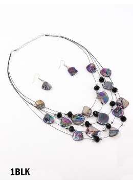 Fashion Holographic Beads Necklace and Earrings Set