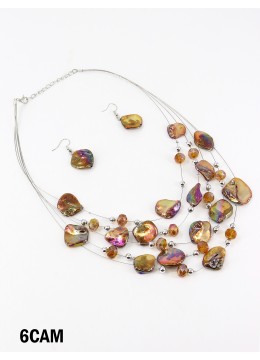 Fashion Holographic Beads Necklace and Earrings Set