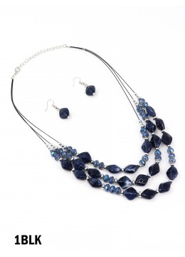 Fashion Diamond Beads Necklace and Earrings Set