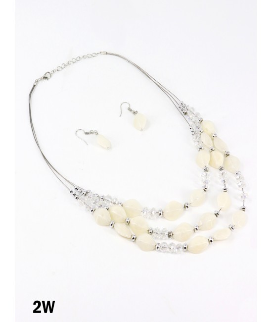 Fashion Diamond Beads Necklace and Earrings Set
