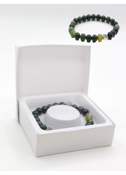 Dendritic Agate Bead Bracelets with Gift Box