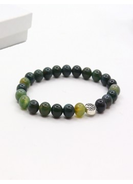 Dendritic Agate Bead Bracelets with Gift Box