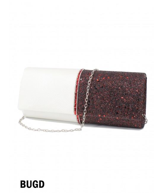 Sparkle Lurex Evening Clutch With Rhinestone