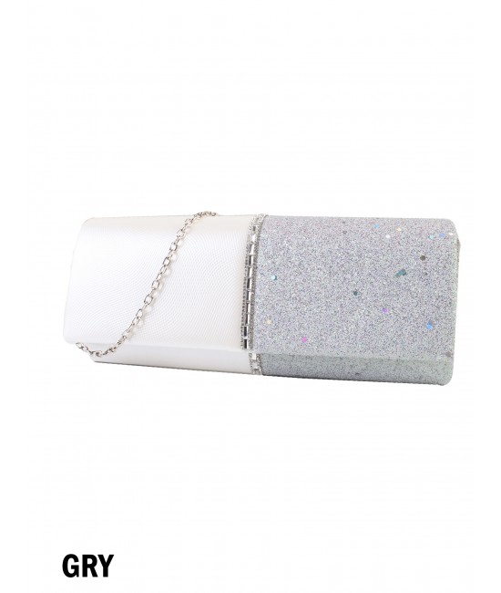 Sparkle Lurex Evening Clutch With Rhinestone