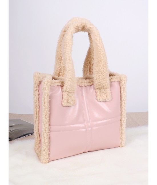 Faux Leather Purse W/Fur trim. Faux Leather Purse W/Fur trim.