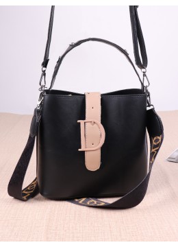 Faux Leather Satchel with Long Strap