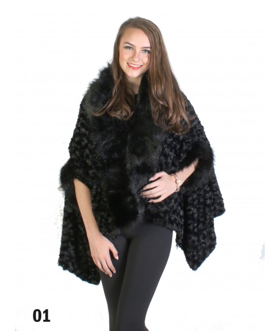 Premium Faux Fur Swirl Cape