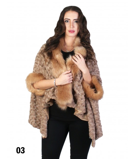 Premium Faux Fur Swirl Cape