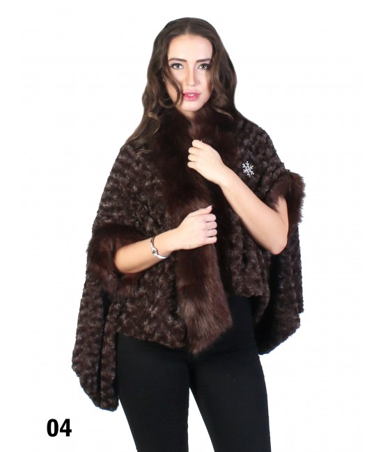 Premium Faux Fur Swirl Cape
