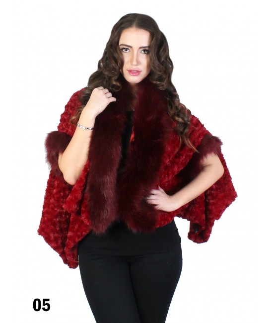 Premium Faux Fur Swirl Cape