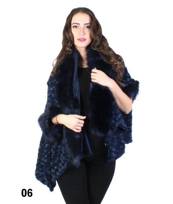 Premium Faux Fur Swirl Cape