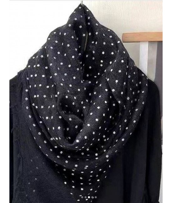 Wool & Cotton Super Soft Polka Dot Printed Scarf Wool & Cotton Super Soft Polka Dot Printed Scarf