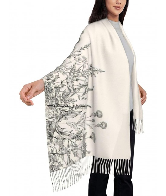 Cashmere Feeling Floarl Print Premium Scarf